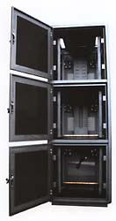 3 three module co-location server enclosure cabinet