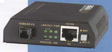 Model number 065-1172, 10/100BaseT/TX to 100BaseFX Converter, MT-RJ Multimode