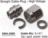 straight cable plug, high voltage direct solder, semi rigid cable connector