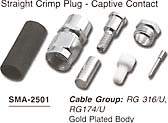 straight crimp plug, captive contact connector