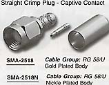 straight crimp plug, captive contact connector