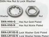 sma hex nut and lock washer connector