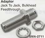 sma jack to jack bulkhead feedthrough adaptor