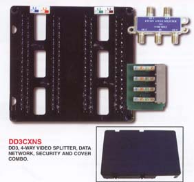 structured wiring 4-way video splitter data network phone telephone 110 block dd3cxns
