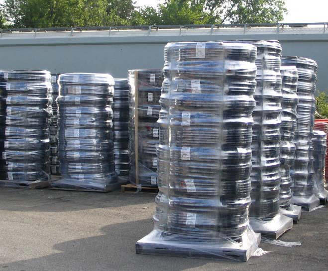 Example of geothermal silo loops High Density Polyethylene HDPE Service Tubing Tube Pipe Piping  3/4"- 2" diameters for geothermal applications.