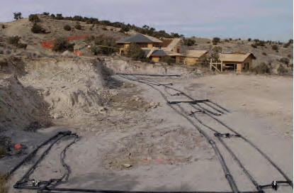 Trenched loop installation hdpe geothermal tubing pipe piping pipes GeoGuard tubing is extruded using high density polyethylene (HDPE) in parallel coils with u-bends factory installed and tested. Available in standard and custom lengths to meet your application needs. HDPE has excellent chemical resistance, is light weight yet tough, making it ideally suited for geothermal installations in wells, ponds or trenched. Black in color to optimize heat transfer.