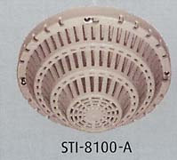 Almond, flush mount Damage Stopper with mounting hardware.