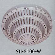 White, flush mount Damage Stopper with mounting hardware.