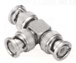 t adapter bnc 3 males connector