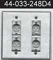 4x3p male connector on double gang stainless steel plate