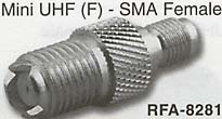 mini uhf female connector to sma female adaptor