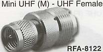 mini uhf male connector to uhf female adaptor