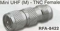 mini uhf male connector to tnc female adaptor