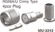 mini uhf rg58a/u crimp type connector