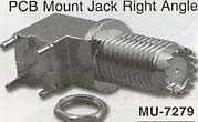 mini uhf pcb mount jack right angle connector