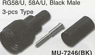 mini uhf rg58/u, rg58a/u male connector