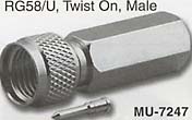 mini uhf rg58/u twist on male connector