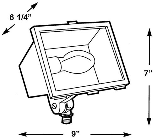 Small Outdoor Floodlight Flood Light Lighting Lights Wet Location Dimension Dimensions