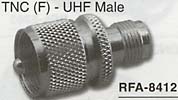 tnc female to uhf male adaptor connector