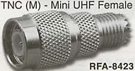 tnc male connector to mini uhf female adaptor