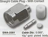 straight cable jack direct solder, semi rigid cable connector