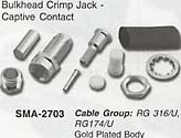 bulkhead crimp jack, captive contact connector
