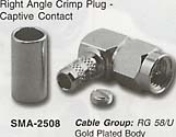 right angle crimp plug, captive contact connector