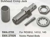 bulkhead crimp jack connector