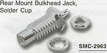 smc rear mount bulkhead jack, solder cup, connector