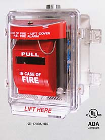 Stopper II heated enclosure, protective cover, fire alarm.